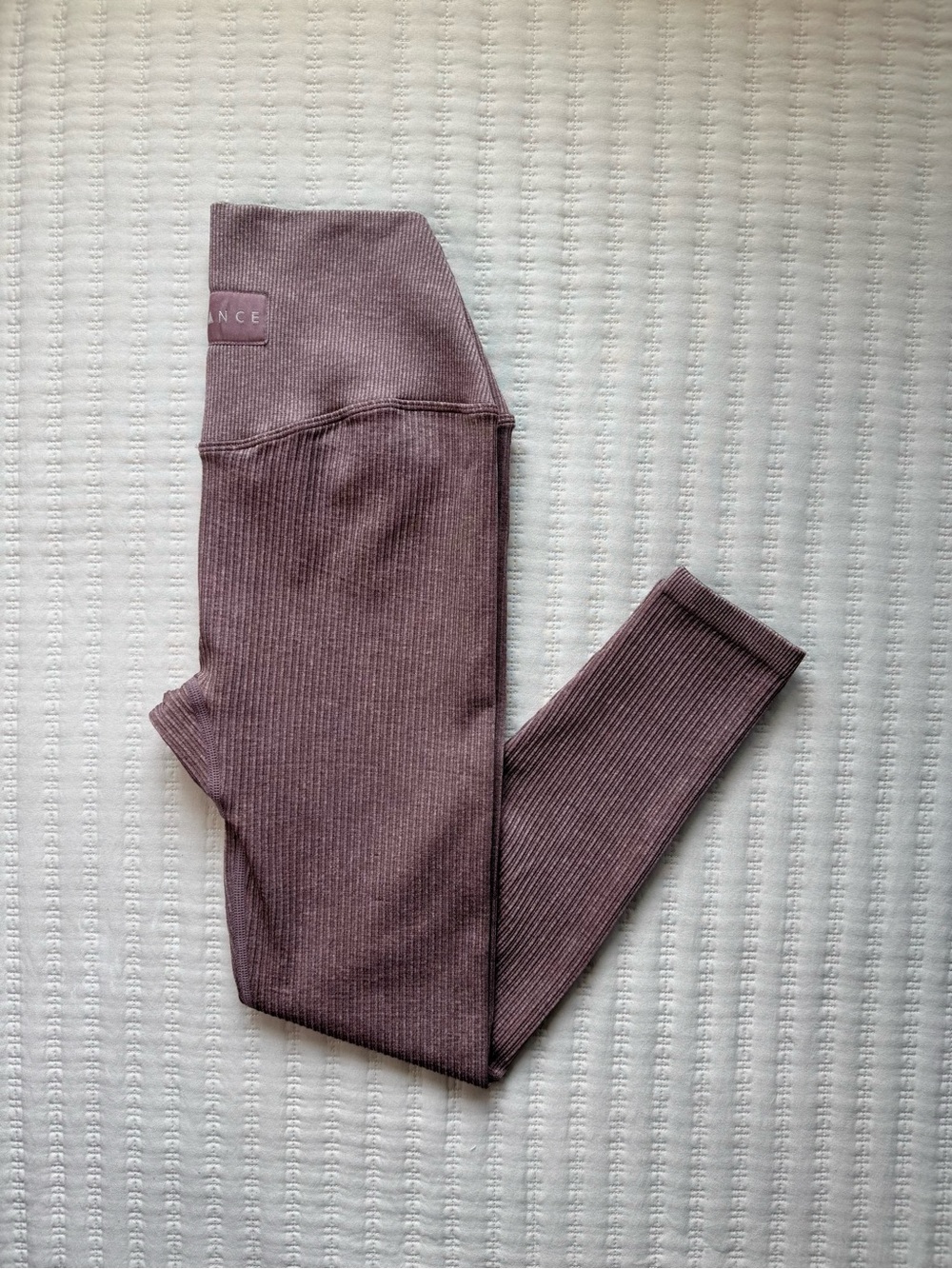 Balance Athletica Dusty Pink High Rise Seamless Ribbed Leggings - S